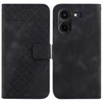 For Tecno Pova 5 Pro 7-shaped Embossed Leather Phone Case(Black)