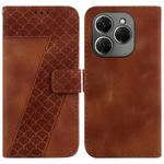 For Tecno Spark 20 Pro Seven-shaped Embossed Leather Phone Case(Brown)