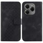 For Tecno Spark 20 Pro 7-shaped Embossed Leather Phone Case(Black)