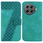 For Tecno Spark 20 Pro+ 4G Seven-shaped Embossed Leather Phone Case(Green)