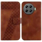 For Tecno Spark 20 Pro+ 4G 7-shaped Embossed Leather Phone Case(Brown)