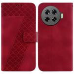 For Tecno Spark 20 Pro+ 4G Seven-shaped Embossed Leather Phone Case(Red)