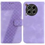 For Tecno Camon 30 4G / 5G / CL6 / CL7 Seven-shaped Embossed Leather Phone Case(Purple)