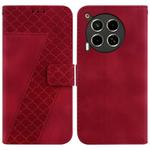 For Tecno Camon 30 4G / 5G / CL6 / CL7 Seven-shaped Embossed Leather Phone Case(Red)