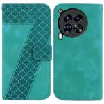 For Tecno Camon 30 Premier 5G Seven-shaped Embossed Leather Phone Case(Green)