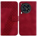 For Tecno Camon 30 Premier 5G Seven-shaped Embossed Leather Phone Case(Red)
