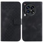 For Tecno Camon 30 Premier 5G Seven-shaped Embossed Leather Phone Case(Black)