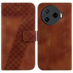 For Tecno Camon 30 Pro 5G / CL8 Seven-shaped Embossed Leather Phone Case(Brown)