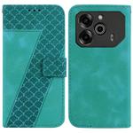 For Tecno Pova 6 5G / 6 Pro 5G Seven-shaped Embossed Leather Phone Case(Green)
