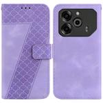 For Tecno Pova 6 5G / 6 Pro 5G Seven-shaped Embossed Leather Phone Case(Purple)