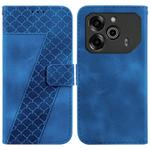 For Tecno Pova 6 5G / 6 Pro 5G Seven-shaped Embossed Leather Phone Case(Blue)