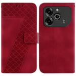 For Tecno Pova 6 5G / 6 Pro 5G Seven-shaped Embossed Leather Phone Case(Red)