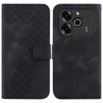 For Tecno Pova 6 5G / 6 Pro 5G Seven-shaped Embossed Leather Phone Case(Black)