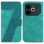 For Tecno Pova 6 Neo Seven-shaped Embossed Leather Phone Case(Green)