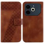 For Tecno Pova 6 Neo Seven-shaped Embossed Leather Phone Case(Brown)