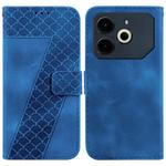 For Tecno Pova 6 Neo Seven-shaped Embossed Leather Phone Case(Blue)