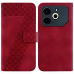 For Tecno Pova 6 Neo Seven-shaped Embossed Leather Phone Case(Red)