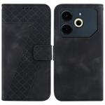For Tecno Pova 6 Neo Seven-shaped Embossed Leather Phone Case(Black)