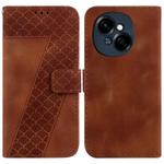 For Tecno Spark Go 1 / Pop 9 Pro Seven-shaped Embossed Leather Phone Case(Brown)