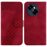 For Tecno Spark Go 1 / Pop 9 Pro Seven-shaped Embossed Leather Phone Case(Red)