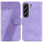 For Tecno Camon 40 Seven-shaped Embossed Leather Phone Case(Purple)