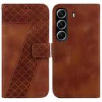 For Tecno Camon 40 Seven-shaped Embossed Leather Phone Case(Brown)