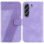 For Tecno Camon 40 Pro 4G Seven-shaped Embossed Leather Phone Case(Purple)