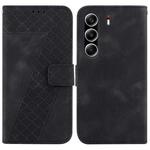 For Tecno Camon 40 Pro 4G Seven-shaped Embossed Leather Phone Case(Black)