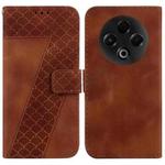 For Tecno Spark 30 4G Seven-shaped Embossed Leather Phone Case(Brown)