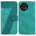 For Tecno Spark 30 Pro Seven-shaped Embossed Leather Phone Case(Green)