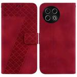 For Tecno Spark 30 Pro Seven-shaped Embossed Leather Phone Case(Red)