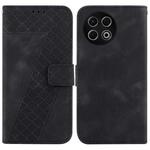 For Tecno Spark 30 Pro Seven-shaped Embossed Leather Phone Case(Black)