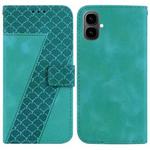 For Tecno Pop 10 / Spark Go 2 4G Seven-shaped Embossed Leather Phone Case(Green)
