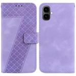For Tecno Pop 10 / Spark Go 2 4G Seven-shaped Embossed Leather Phone Case(Purple)