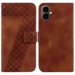 For Tecno Pop 10 / Spark Go 2 4G Seven-shaped Embossed Leather Phone Case(Brown)