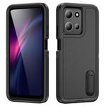 For Motorola Moto G 5G 2025 Rugged PC + Silicone Phone Case with Holder(Black)