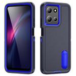 For Motorola Moto G 5G 2025 Rugged PC + Silicone Phone Case with Holder(Dark Blue+Royal Blue)