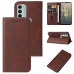 For Nokia C31 Magnetic Closure Leather Phone Case(Brown)