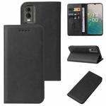 For Nokia C32 Magnetic Closure Leather Phone Case(Black)