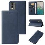 For Nokia C32 Magnetic Closure Leather Phone Case(Blue)