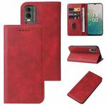 For Nokia C32 Magnetic Closure Leather Phone Case(Red)
