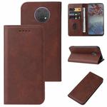 For Nokia G10 Magnetic Closure Leather Phone Case(Brown)