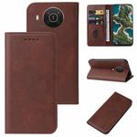 For Nokia X20 / X10 Magnetic Closure Leather Phone Case(Brown)