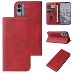 For Nokia X30 Magnetic Closure Leather Phone Case(Red)