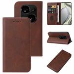 For Tecno Phantom X2 Magnetic Closure Leather Phone Case(Brown)