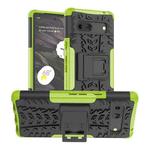 For Google Pixel 7a Tire Texture TPU + PC Phone Case with Holder(Green)