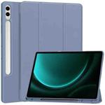 For Samsung Galaxy Tab S9 FE+ / S10+ 3-Fold Pure Color TPU Smart Leather Tablet Case with Pen Slot(Lavender)