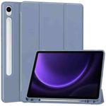 For Samsung Galaxy Tab S9 FE / S10 FE 3-Fold Pure Color TPU Smart Leather Tablet Case with Pen Slot(Lavender)