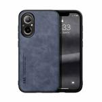 For Realme C67 4G Skin Feel Magnetic Leather Back Phone Case(Blue)