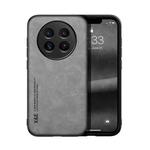 For Realme 12 Skin Feel Magnetic Leather Back Phone Case(Light Grey)